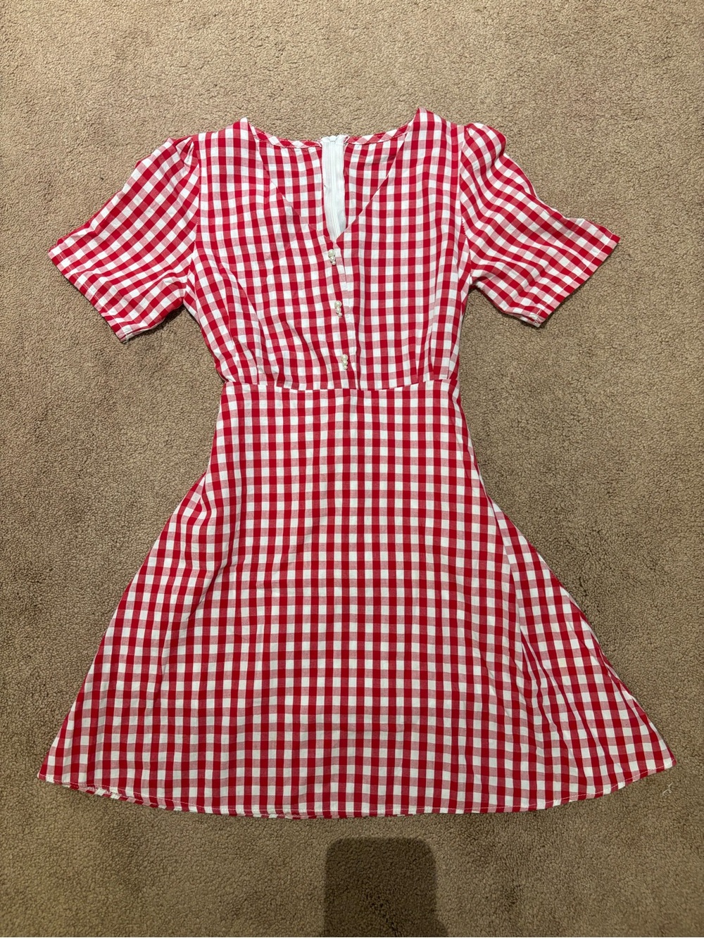 Homemade Red & White Gingham Dress size xs